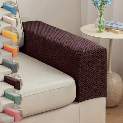 Miniatura 10 de Fundas para Brazos de Sofá y Fundas para Brazos de Sillón Juego de 2 - Protectores Elásticos para Reposabrazos de Sofá con Agarre Antideslizante