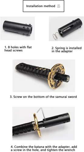 Miniatura 6 de Katana - Pomo de palanca de cambios automática para bloqueo y botón de transmisión automática, espada samurái, palanca de cambios individual