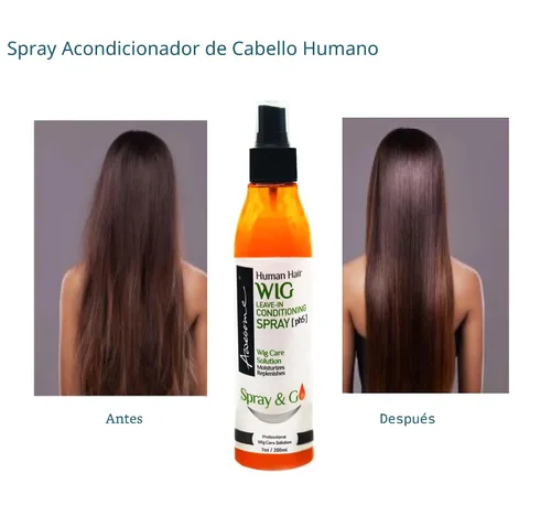 Miniatura 9 de Awesome Peluca de cabello humano sin enjuague en aerosol, pH 5, desenredante y fácil de peinar, promueve la seda, el brillo y la frescura, evitando
