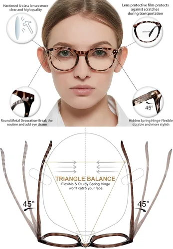 Miniatura 4 de MARE AZZURO Gafas de bloqueo de luz azul para mujer, gafas redondas para computadora
