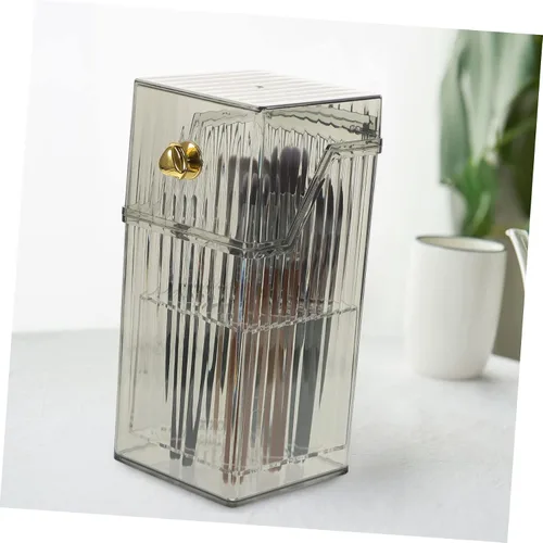 Miniatura 9 de Angoily Organizador de brochas de maquillaje, almacenamiento transparente para pinceles, bolígrafos y cosméticos, diseño estable, artesanía fina