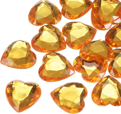 Miniatura 19 de MECCANIXITY 20 piezas de diamantes de imitación acrílicos de corazón de 0.787 pulgadas (0.787 in) con parte trasera plana, gemas de plástico