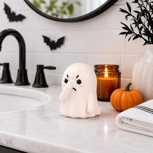 Miniatura 2 de Linda estatua de fantasma de nariz sostenible, decoración de estante de baño peculiar, divertida decoración de inodoro, regalo creativo único