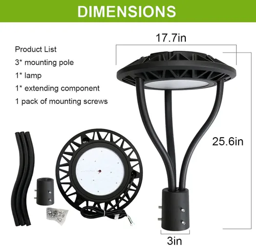 Miniatura 7 de Luces LED para poste superior con fotocélula del atardecer al amanecer, 20W-30W-40W-60W de potencia seleccionable, 3000K-4000K-5000K 3CCT