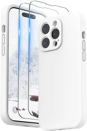 Miniatura 29 de SURPHY Funda diseñada para iPhone 14 Pro Max con protector de pantalla, (con protección de cámara y forro de microfibra suave), funda de silicona