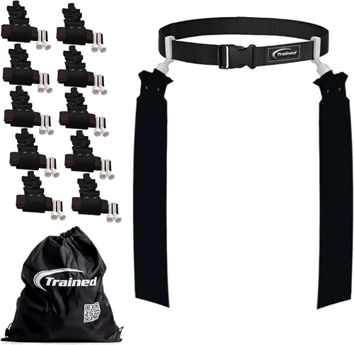 Miniatura 14 de Trained Cinturones de fútbol con bandera de hombre, juego de fútbol con bandera ajustable para equipos deportivos, entrenamiento y competencia