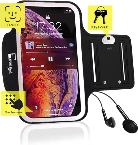 Miniatura 2 de RevereSport Brazalete para iPhone Pro Max 17/16/15/14/13/12/Plus/AIR. Soporte para brazo de teléfono para correr, para deportes, entrenamientos