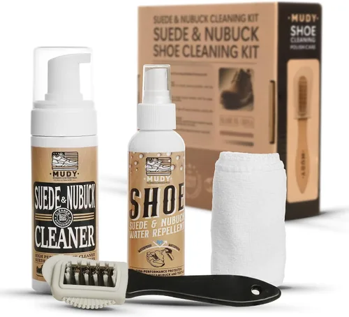 Kit Limpiador de Zapatos de Gamuza y Nubuck con Cepillo de 4 Lados y Tela de Microfibra Repelente al Agua