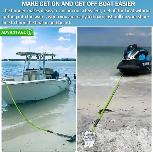 Miniatura 3 de Líneas de muelle elástico para barcos, Líneas de anclaje de bungee para barcos, Cuerda de anclaje elástica para barcos, Línea de anclaje PWC