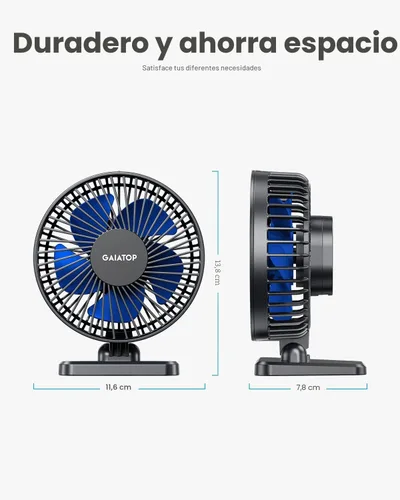 Miniatura 5 de Gaiatop - Ventilador de escritorio USB, pequeño pero potente, personal, portátil, silencioso, de 3 velocidades, ajustable, mini ventilador de mesa