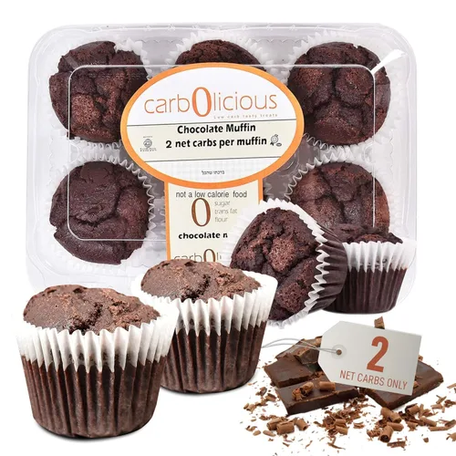 Miniatura 10 de Muffins de capuchino bajos en carbohidratos (paquete de 6) por Carb-o-licious, deliciosos muffins keto con solo 2 carbohidratos netos cada uno