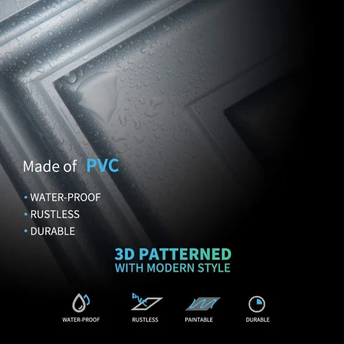 Miniatura 23 de Art3d Panel de Pared de Diamante 3D de PVC Dentado a Juego-Negro Mate, para Decoración Interior Residencial y Comercial Diamante mate negro