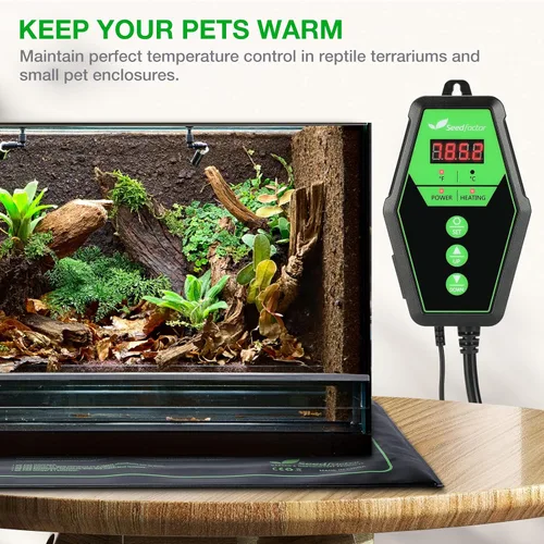 Miniatura 7 de Controlador digital de termostato térmico para germinación de semillas, reptiles e invernadero de incubación de cría de cerveza, 40-108°F, 8.3A
