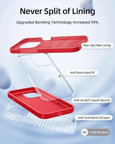 Miniatura 4 de Funda de silicona para iPhone 13 Pro Max y protector de pantalla para mujer, funda delgada roja para iPhone 13 Pro Max, funda para i Phone 13 Promax