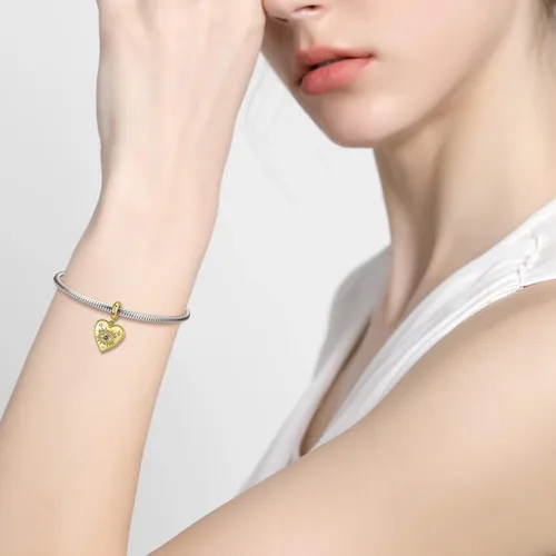 Miniatura 4 de AIEGNOS Dijes de Hamsa de mal de ojo para pulsera, collar de plata de ley 925, cuentas de mal de ojo de Fátima para manos de serpiente europea