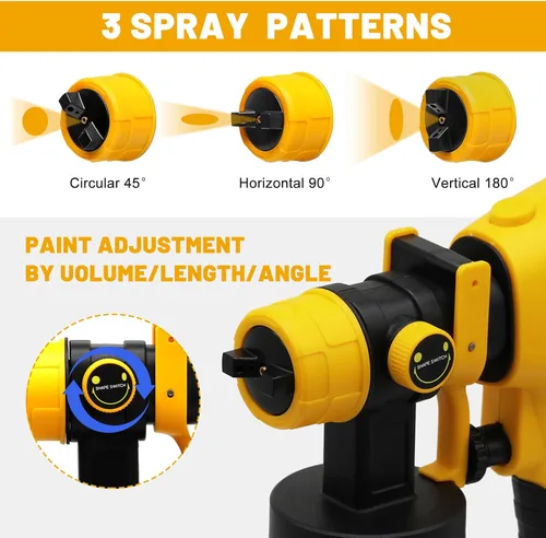 Miniatura 2 de Pulverizador de pintura inalámbrico para batería Dewalt de 20 V MAX, pistola de pintura en aerosol HVLP con motor sin escobillas y 4 boquillas