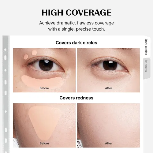 Miniatura 7 de THESAEM Cover Perfection Tip Corrector de 0.2 onzas líquidas – Corrector de sombra de contorno beige para profundidad natural – Alta cobertura