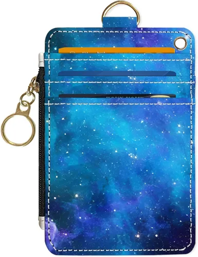 Miniatura 12 de Portafolios delgados con soporte para tarjeta de crédito, funda delgada de cuero PU con bloqueo RFID para viajes con ventana para ID, regalos