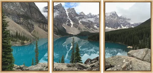 Miniatura 8 de wall26 Lienzo enmarcado para pared, juego de arte de noche estrellada sobre montañas, cielo nocturno tranquilo, naturaleza, desierto, fotografía