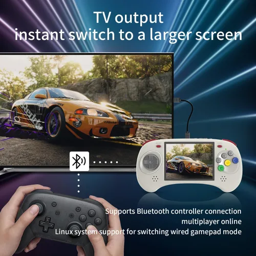 Miniatura 4 de Consola de juegos portátil RG ARC D Retro, sistema operativo dual Android 11 y Linux con tarjeta SD de 128G, 4541 juegos, compatible con 5G WiFi 4.2