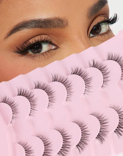 Miniatura 21 de Jiocolor Pestañas naturales pestañas postizas finas pestañas postizas cortas aspecto natural banda transparente pestañas postizas tira pestañas
