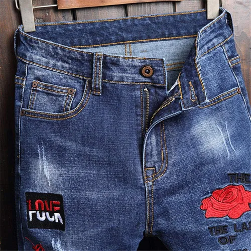Miniatura 3 de AITITIA Jeans rasgados de corte regular para hombre
