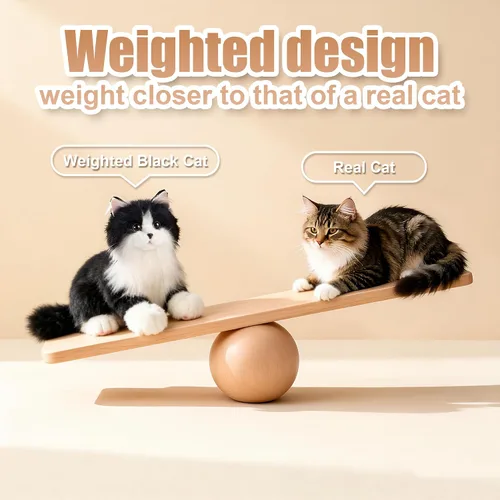 Miniatura 2 de Chongker Animales de peluche con peso, gato de peluche realista de 3 libras y 22 pulgadas, sustituto de mascotas, compañía en el hogar, compañero