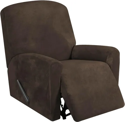 FestiCorp Fundas para sillón reclinable de terciopelo real, 4 piezas de fundas para sillón reclinable pequeño Lazy Boy, fundas elásticas para sofá