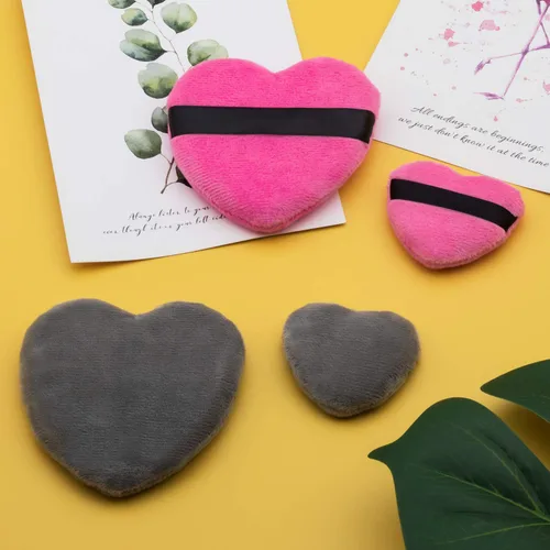 Miniatura 4 de OIIKI 4 esponjas de maquillaje, esponja de algodón en polvo, para herramientas de maquillaje, licuadora, en forma de amor con correa, para 2 piezas