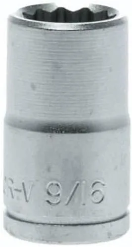 Miniatura 17 de Teng Tools 15MM 1/2 pulgada Drive 12 puntos métrico profundo cromo vanadio Socket Herramienta mecánica Herramienta de mano - M120615-C