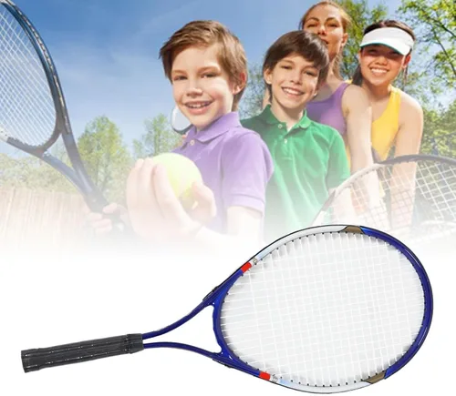 Miniatura 4 de Raqueta de tenis de aleación de aluminio de 27 pulgadas para adultos, adolescentes, jugadores intermedios principiantes, con bolsa de raqueta