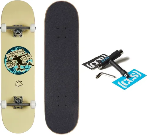 Miniatura 28 de [CCS] Patineta completa Madera de arce Grado profesional Totalmente montado con herramienta de patinaje y calcomanías Adultos, niños, Azul