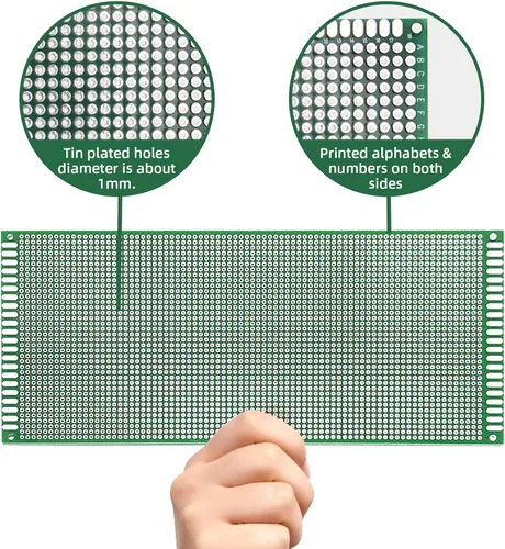 Miniatura 3 de Eagles 2 piezas de placa PCB de doble cara de 3.9 x 8.7 in, prototipo estañado DIY universal FR4 circuito impreso PCB placa protoboard PCB kit placa