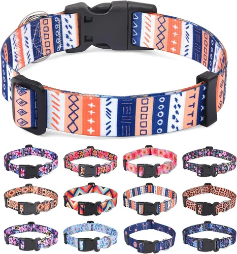 Miniatura 16 de Collar para Perros para Perros Pequeños y Gatos, Collar Suave y Cómodo para Mascotas para Perros Pequeños, Medianos y Grandes, Patrón Geométrico