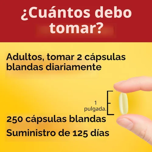 Miniatura 4 de Nature Made - Suplementos de aceite de pescado Omega 3, 2000 mg por porción en cápsulas blandas, aceite de pescado Omega 3 para el apoyo a la salud