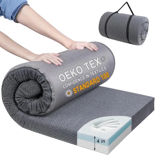 Miniatura 8 de Extra Thick Memory Foam Camping Mattress - 72" x 24" Portable Sleeping Pad for Adults, Folding Camping Bed Mat, Lightweight Cot Mattress Topper for