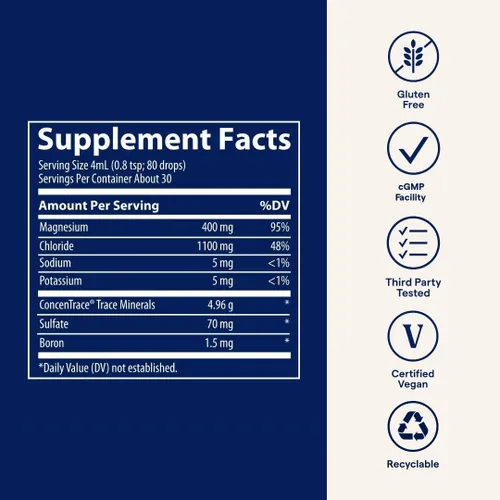 Miniatura 7 de Trace Minerals Mega-Mag - Suplemento de magnesio líquido para vitalidad y apoyo energético - Salud muscular, ósea y nerviosa - Gotas diarias