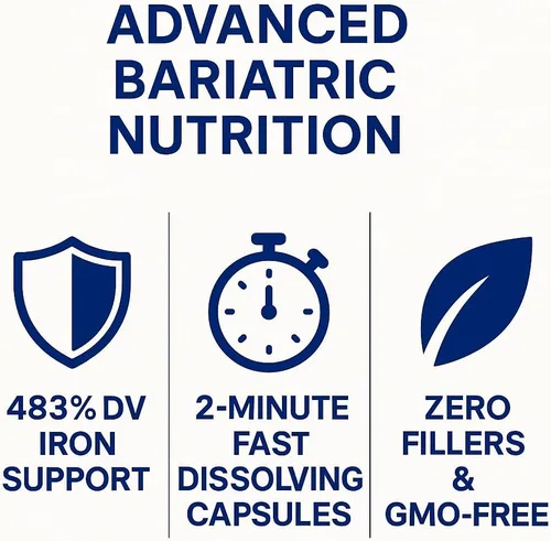Miniatura 4 de Vita4Life! Fórmula multivitamínica bariátrica Multi-Plus 483% de soporte de hierro 360 cápsulas de absorción rápida Complejo completo