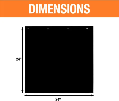 Miniatura 4 de Buyers Products, 2 paquetes, guardafangos de polímero negro de 24 x 24 pulgadas, RC24PPB