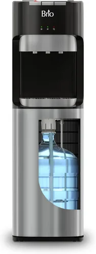 Brio Dispensador enfriador de agua con carga inferior para botellas de 5 galones - 3 temperaturas con salidas caliente, ambiente y fría, cerradura
