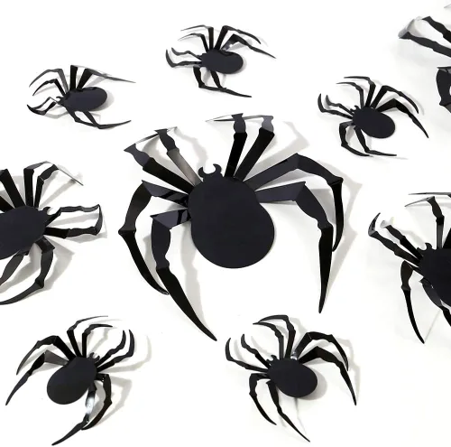 Miniatura 8 de Decoración de pared de murciélagos 3D de Halloween, decoración de murciélagos de plástico mejorada, 60 unidades, 4 tamaños, reutilizables, PVC