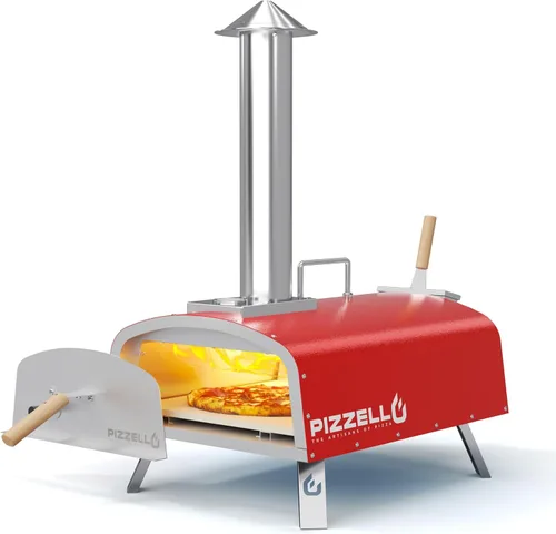 Miniatura 9 de PIZZELLO Horno de pizza de 16" para exteriores de propano y leña Multi-combustible horno de pizza grande de acero inoxidable con quemador de gas