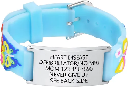 Miniatura 30 de Pulsera de Identificación Médica Personalizada para Niños - Pulsera de Identificación de Silicona Linda para Autismo Alergia Convulsiones