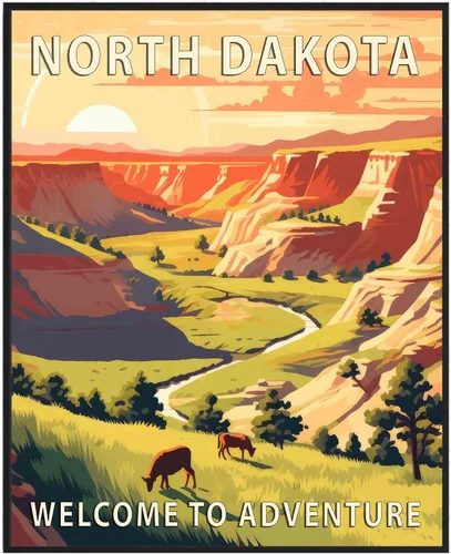 Miniatura 24 de Póster artístico de Alaska, decoración artística de paisaje retro de Estados Unidos, pintura de montaña y paisaje de aventura para dormitorio, sala