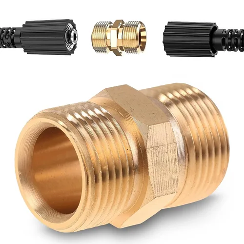 Adaptador de manguera macho a macho - M22 de conexión rápida de 0.551 in, acoplador de manguera de lavado a presión, 4500 PSI de alta presión,