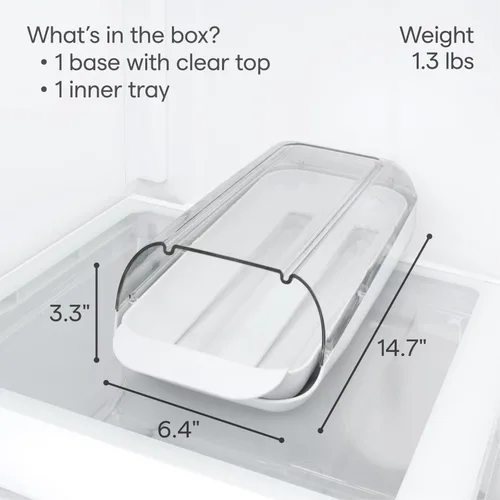 Miniatura 4 de YouCopia FridgeView - Soporte rodante para huevos, organizador de huevos apilable sin BPA con bandeja extraíble para almacenamiento