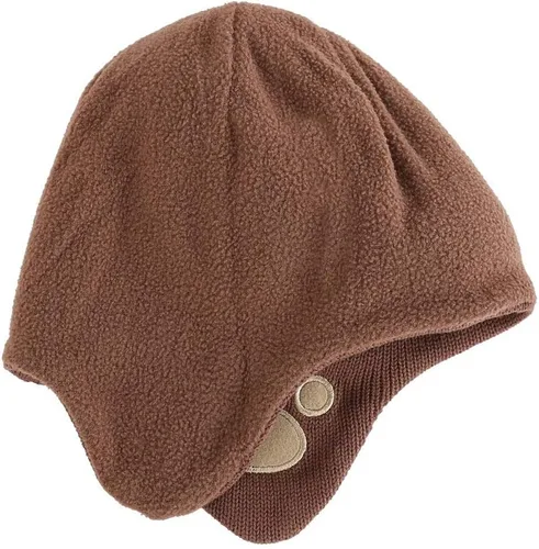 Miniatura 2 de LLmoway Gorro de punto con forro polar para bebé, con orejeras, pompón