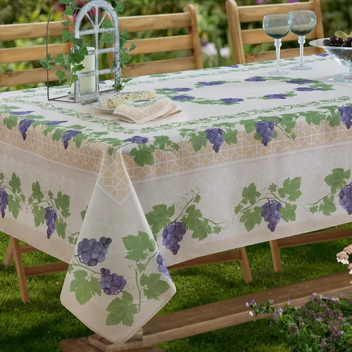 Miniatura 7 de Home Bargains Plus Mantel cuadrado de tela, 52 x 52 pulgadas, vino de Burdeos Provenza, para interiores y exteriores, resistente a las manchas y al
