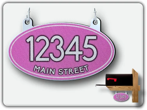 Miniatura 12 de Curb N Sign Placas de Números Colgantes para Buzón - Hechas de Material Compuesto de Aluminio - Súper Reflectantes, Opciones de Doble Cara Números