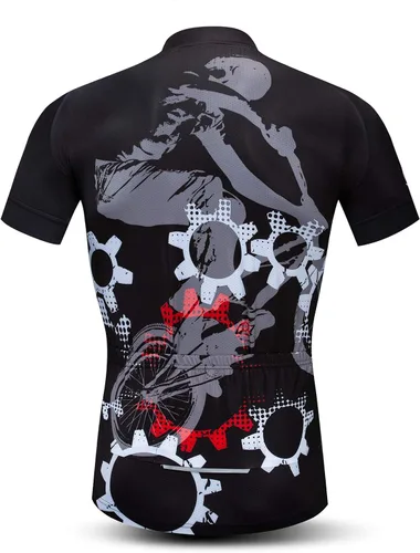 Miniatura 2 de Weimostar Camiseta de ciclismo de manga corta para hombre, bolsillos